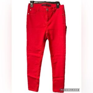 NWOT Tinseltown red skinny straight jeans no front but functional back pockets